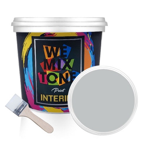 WEMIXTONE 내부용 INTERIOR 수성 페인트 1L + 붓, WMT0053P01(페인트), 랜덤발송(붓)