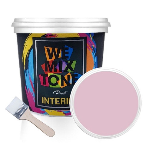 WEMIXTONE 내부용 INTERIOR 수성 페인트 1L + 붓, WMT0535P01(페인트), 랜덤발송(붓)
