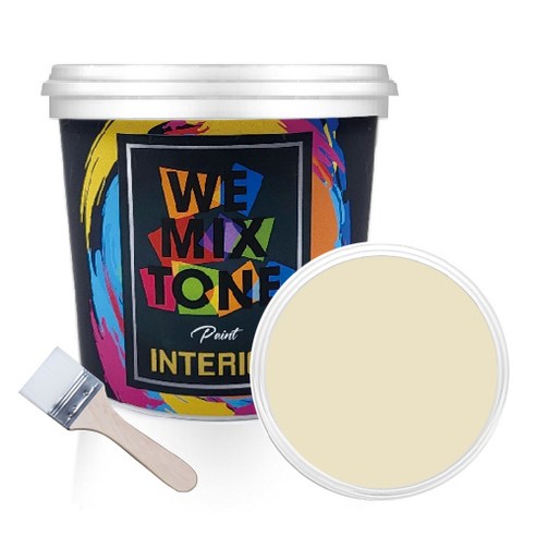 WEMIXTONE 내부용 INTERIOR 수성 페인트 1L + 붓, WMT0481P01(페인트), 랜덤발송(붓)