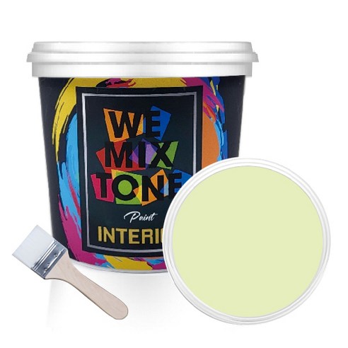WEMIXTONE 내부용 INTERIOR 수성 페인트 1L + 붓, WMT0463P01(페인트), 랜덤발송(붓)