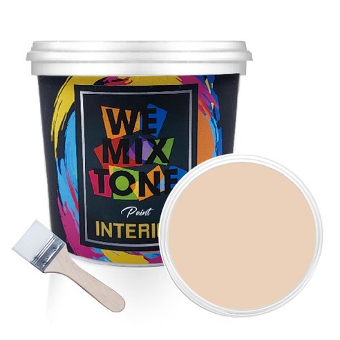 WEMIXTONE 내부용 INTERIOR 수성 페인트 1L + 붓, WMT0501P01(페인트), 랜덤발송(붓)