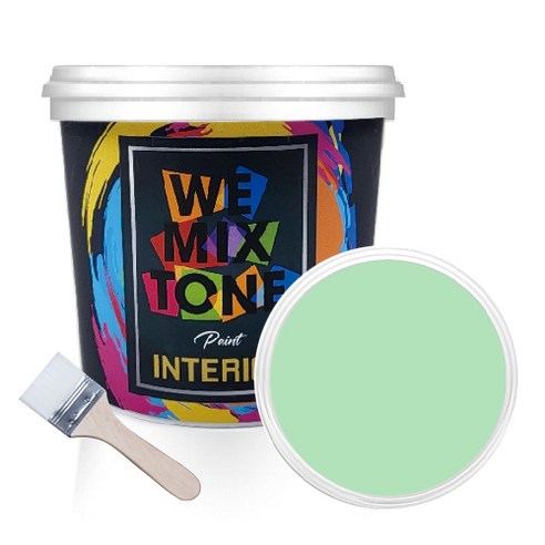 WEMIXTONE 내부용 INTERIOR 수성 페인트 + 붓, WMT0445P01 + 랜덤 발송, 1L, 1세트