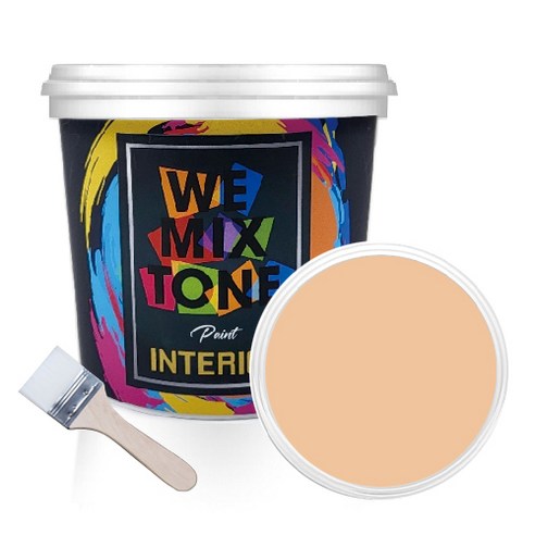 WEMIXTONE 내부용 INTERIOR 수성 페인트 1L + 붓, WMT0503P01 + 랜덤 발송, 1세트
