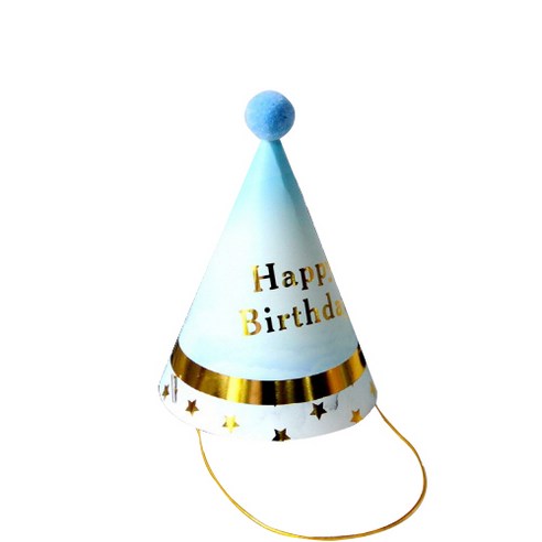 부들부들 털방울 생일 축하 모자, 5, 1개