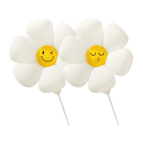 블럭마트 야외파티장식 작은데이지꽃 풍선, 랜덤발송, 2개