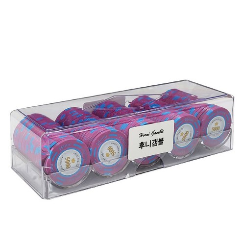 후니갬블 프리미엄 몬테카를로 포커칩 100p + 아크릴케이스 세트, 숫자5000, 1개