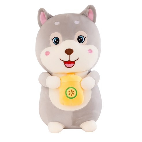 해솔 강아지 안고자는 캐릭터 인형, 25cm, 그레이