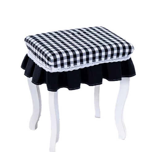 체크체크 피아노 의자 커버 35 x 75 cm, 블랙, 1개