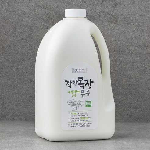 건국유업 무항생제인증 착한목장 우유, 2.3L, 1개 2.3L × 1개 섬네일