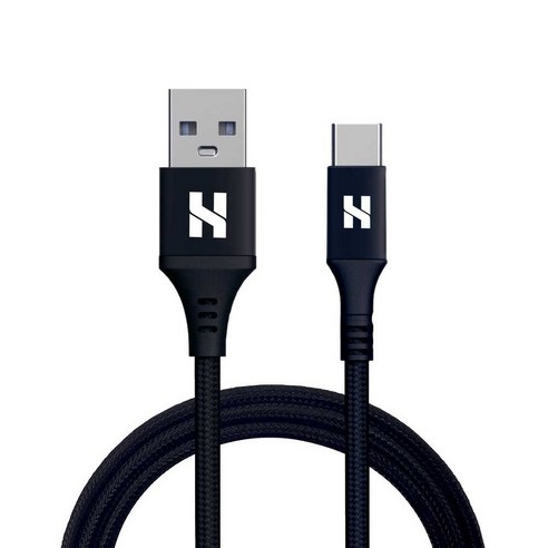 힐링쉴드 USB A타입-C타입 고속 충전 케이블 WAVE IC02, 100cm, 블랙, 1개