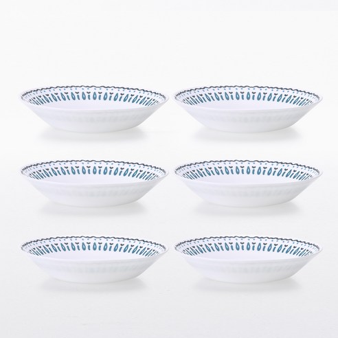 파이렉스 밀크글라스 앞접시 6p, 아자르, 6개