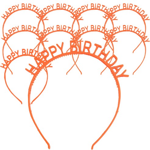 아리코 BIRTHDAY 레터링 심플 머리띠, 오렌지, 10개