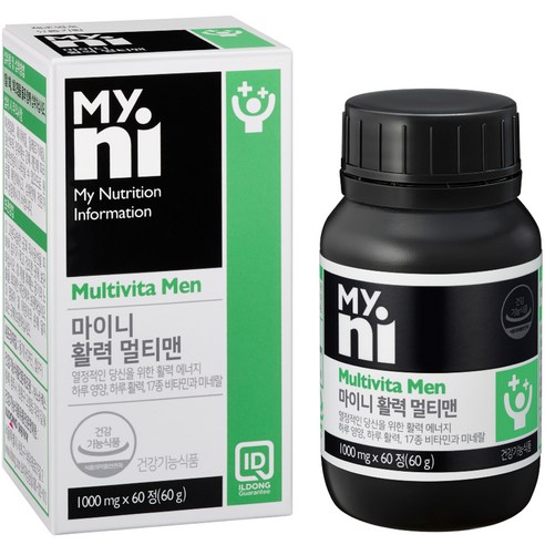 마이니 활력 멀티맨은 남성들을 위한 종합 영양제로 다양한 영양소를 조화롭게 배합하여 제공합니다.