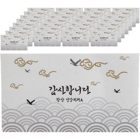 전통문양 명절 감사합니다 선물포장 모조지 스티커, 100개, 화이트