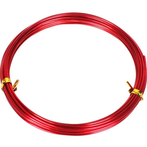 공예 철 와이어 1.5mm x 5m, 14 빨간색, 1개