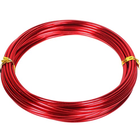 공예 철 와이어 2mm x 5m, 23 빨간색, 1개