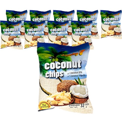럭키세븐 코코넛칩, 32g, 10개