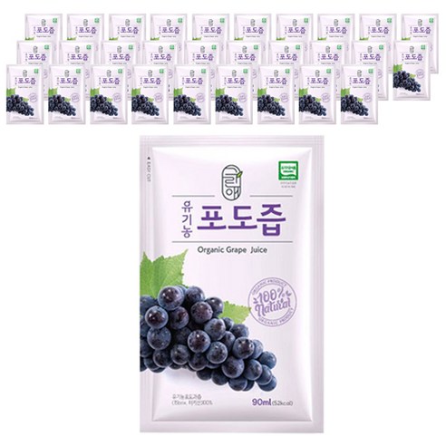 그린애 유기농 포도즙, 90ml, 30개