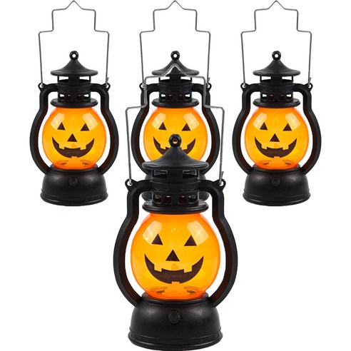 파티쇼 LED 할로윈 장식랜턴 호박 B타입, 혼합색상, 4개