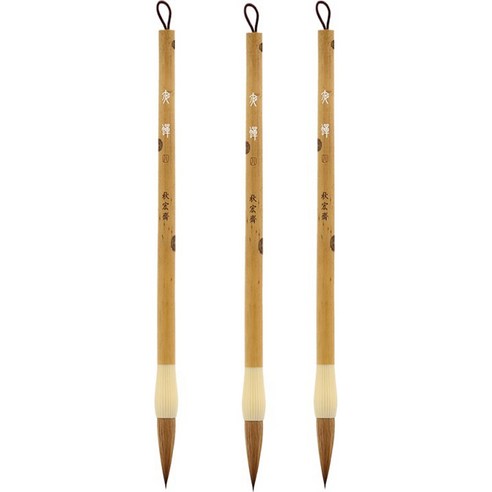 밤 매미 수채화 동양화붓 43 대나무, 4호(8.5 x 222 mm), 3개