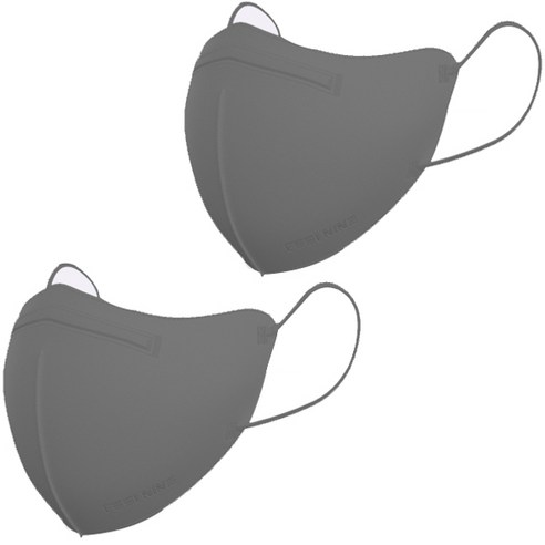 필나인 라이트 핏 2D 보건용 마스크 KF94 대형, 25매입, 2개, 시크그레이