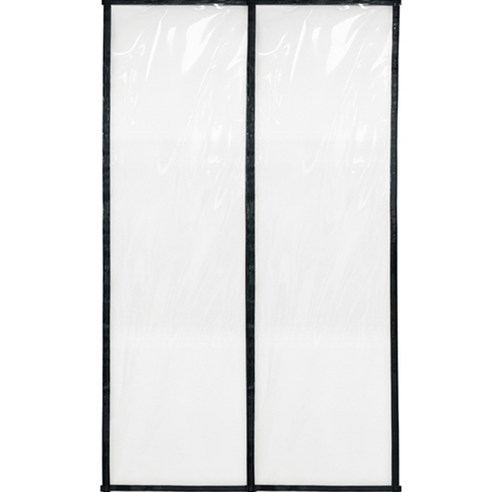 쾌청 지퍼형 현관문 투명 방풍비닐 검정 300 x 200 cm, 1개