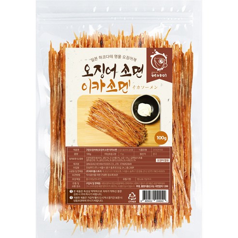 해야미 이카소멘 오징어소면, 100g, 1개