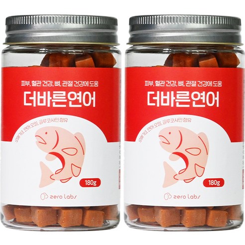 제로랩스 반려동물 더바른 져키 180g, 2개, 연어