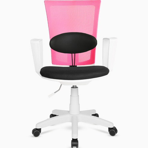 체어포커스 바른자세 메쉬 WH 의자 대요추형 M300, 핑크(메쉬) + 화이트(바디)