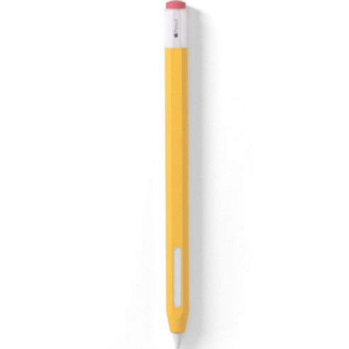 애플펜슬 2세대 호환 클래식 연필 실리콘케이스, 옐로우, 1개
