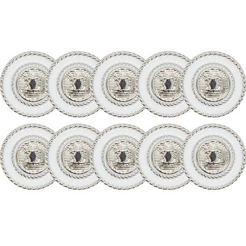 고급 큐빅 진주 보석 스마트 단추 21mm, 10개, 니켈화이트