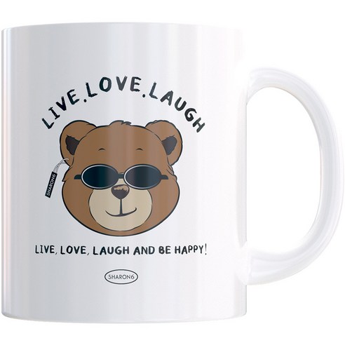 샤론6 디자인 머그컵 330ml, 힙베어, 1개