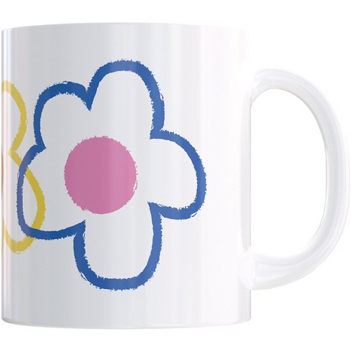 샤론6 디자인 머그컵 330ml, 레인보우플라워, 1개