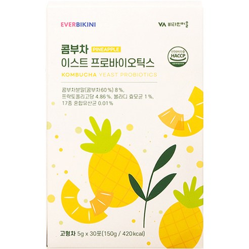 에버비키니 콤부차 이스트 프로바이오틱스 파인애플맛 30p, 150g, 1개