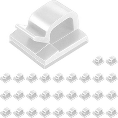 디오셀 깔끔한 케이블 정리 + 고정 클립 30개 세트, 화이트 
생활전기용품