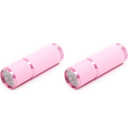 포켓 핸드 팝 컬러 캠핑 등산스트랩 원터치 손전등, 핑크, 2개