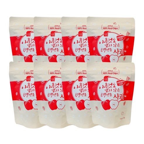 착즙하는남자 아무것도 넣지않은 동결건조 사과칩, 8개, 15g
