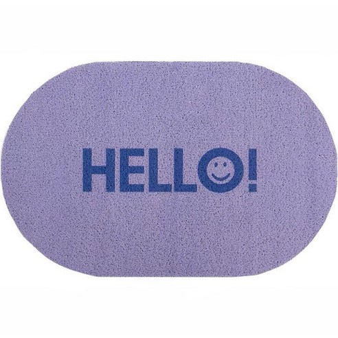 마이데일리 HELLO 심플 타원형 레터링 발매트, 퍼플