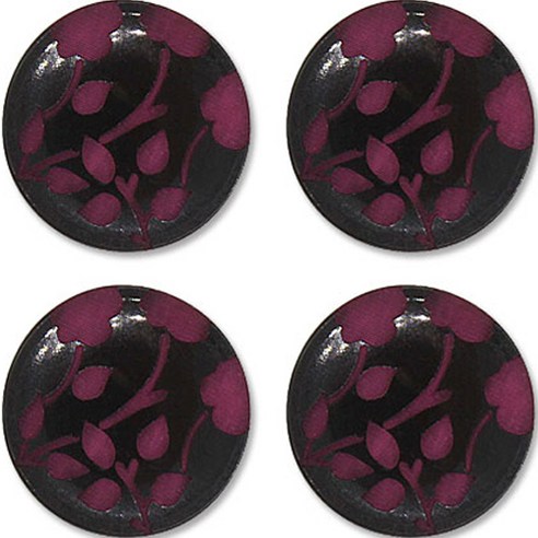고급 큐빅 가디건 코트 단추 30mm, 꽃3(와인), 4개