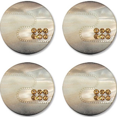 고급 큐빅 가디건 코트 단추 30mm, 보석1(베이지), 4개