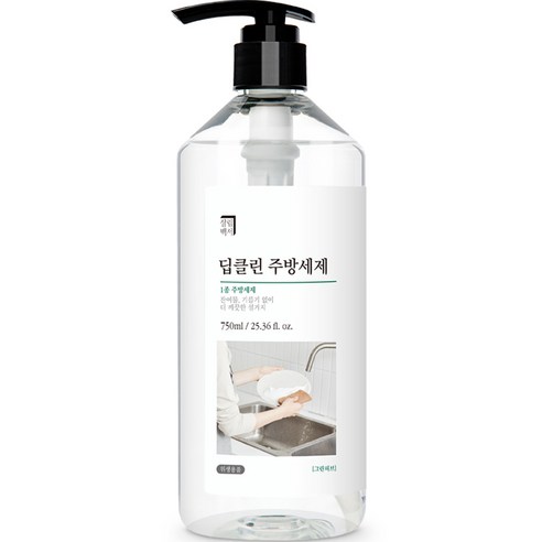 살림백서 딥클린 주방세제 그린허브향, 1개, 750ml