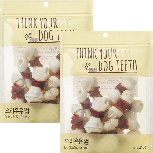 강아지 Think your dog teeth 오리우유껌 소형 240g 15p, 오리우유, 2개