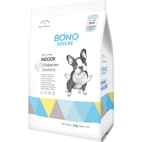 보노네이처 강아지 전연령 인도어 건식사료 4p, 닭, 2kg, 1개