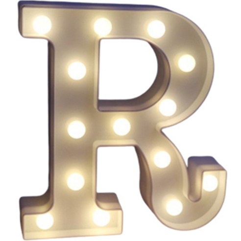 쿼르디 LED 숫자 이니셜 알파벳 무드등, R