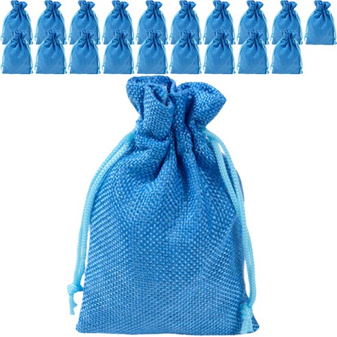 마켓감성 린넨 끈주머니 15 x 20, 20개, 블루