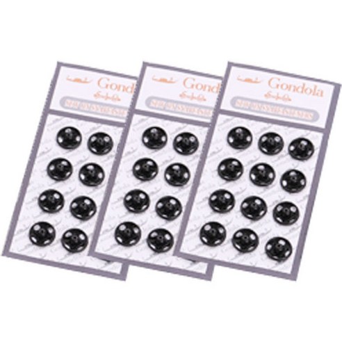 곤도라 스냅단추 10mm 12p, 블랙, 3개