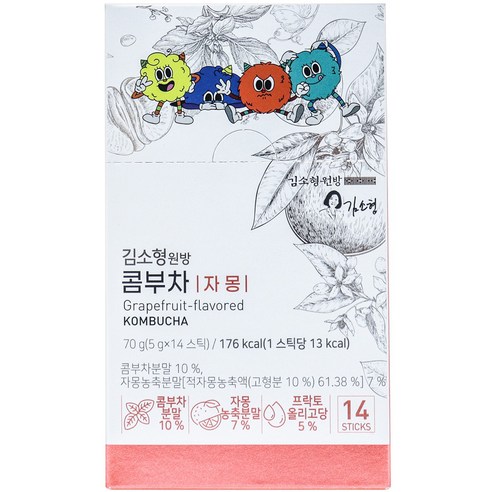 김소형원방 콤부차 자몽, 14개, 5g