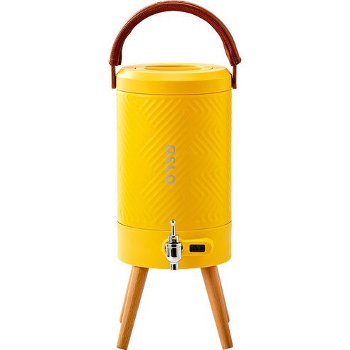 오슬로 스텐 304 이중진공 보온 보냉 트리 워터저그, 옐로우, 4.5L, 1개