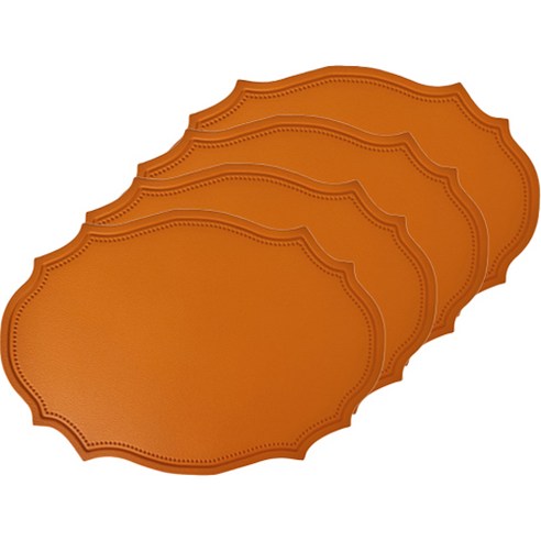 YULARA 헤리티지 북유럽 방수 테이블 매트 4p, 브라운, 43 x 30 cm