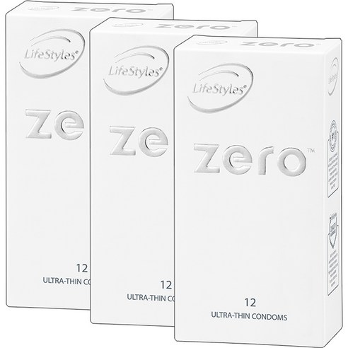 Lifestyles Zero 콘돔, 12개입, 3개